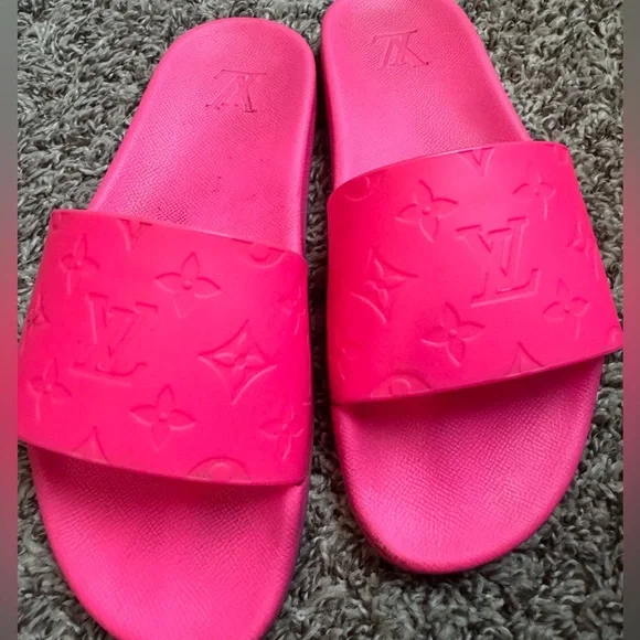 Hot Pink Louis Vuitton Pool Slides